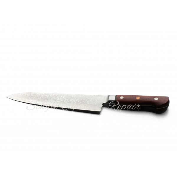 Hiro Damascus General Purpose Knife Quince Wood Handle Japanese Made 180mm (7.08")