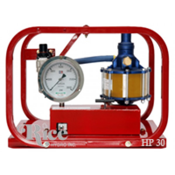 Rice Hydro HP-20 Hydrostatic Plunger Test Pump 2000 to 20,000 PSI, Plunger Pump, Pneumatic