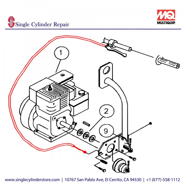 Multiquip 10086 HAND CLUTCH CABLE ASSY