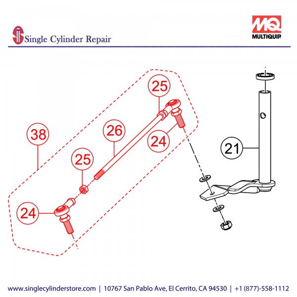 Multiquip 101-04700 ROD STEERING ASSEMBLY