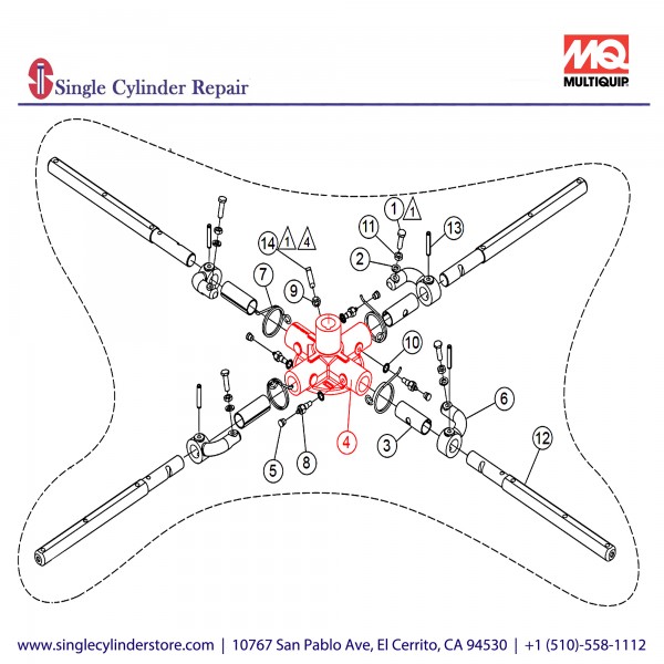 Multiquip SPIDER PLATE, 1-1/8 SFT 4BLD SIL J/B/BTO 1161-1