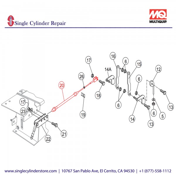 Multiquip Cable Park Brake Wb16 | 18016