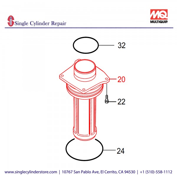 Multiquip OEM Guide Cylinder 366217440 MTX70HD