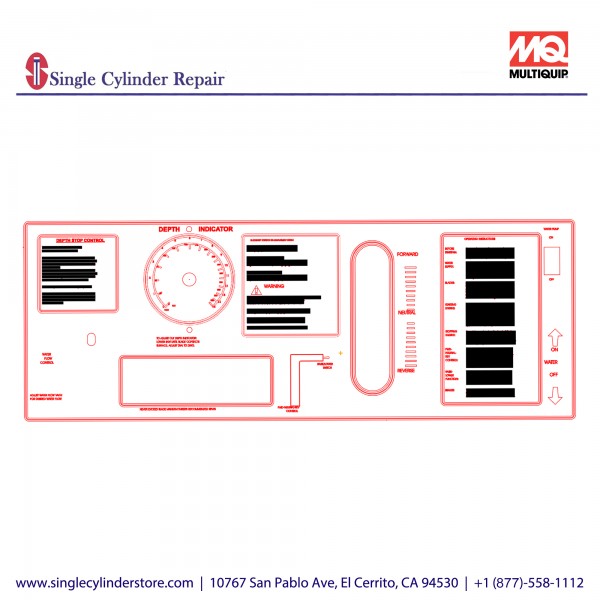 Multiquip 37353 Decal, Operation, Console, Panel, 7000 SE