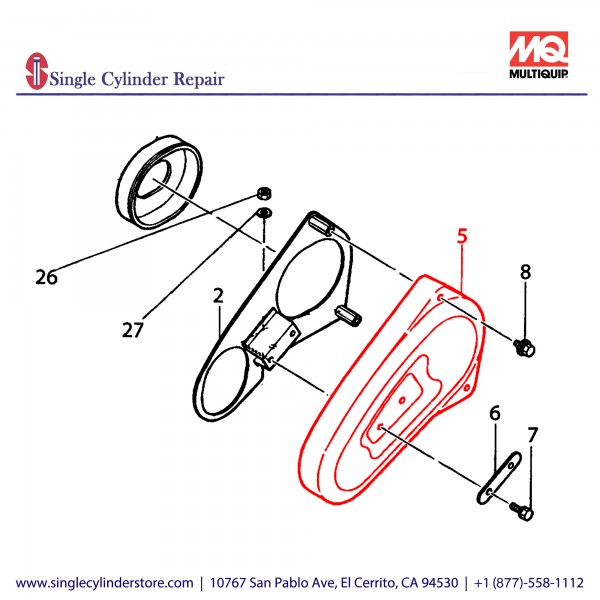 Multiquip 417116290 Cover Belt (Out) MVC-40G
