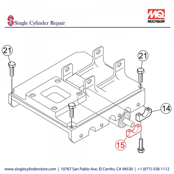 Multiquip 418458140 SHAFT HOLDER (INSIDE)/MVB-85, MVB85H