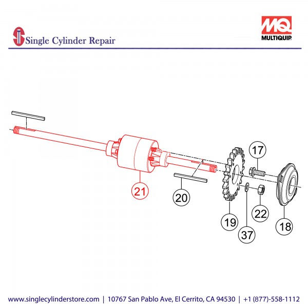 Multiquip 6-1300 Rear axle assembly