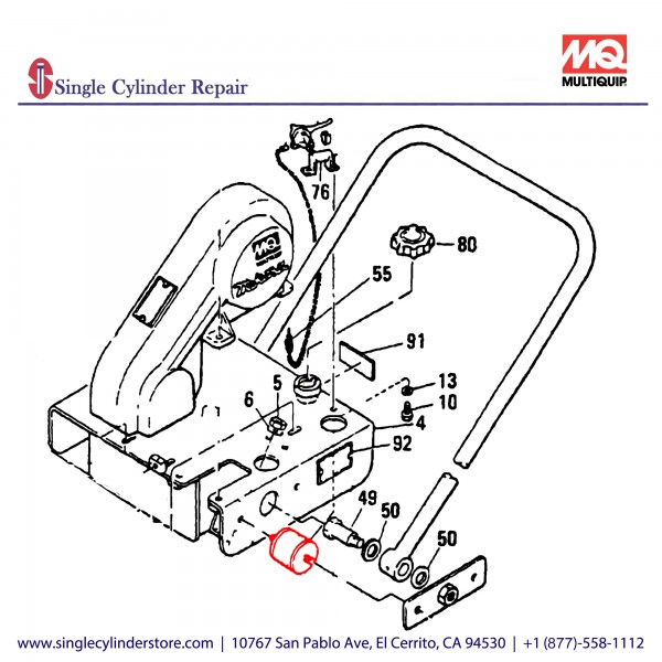 Multiquip 930305020 Shock Absorbing Rubber MVC-90LMILM2128