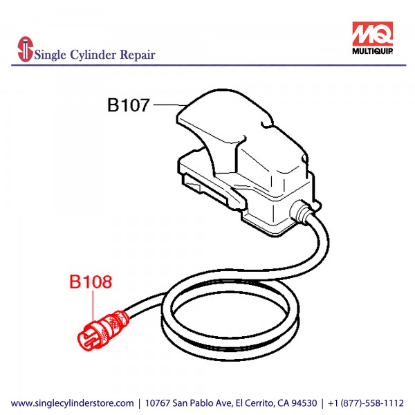 Multiquip M5SCH3002P Connector Foot Switch M MB-25