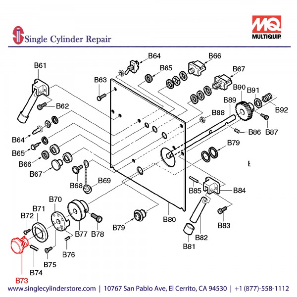 Multiquip M5T4328300 Knob Angle Select MB-25