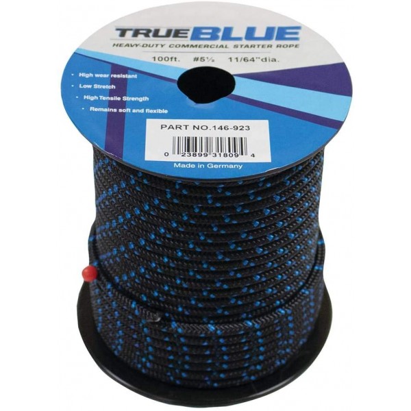Stens 146-923 Black/Blue Heavy Duty Commercial Solid Braid Starter Rope 100 Ft