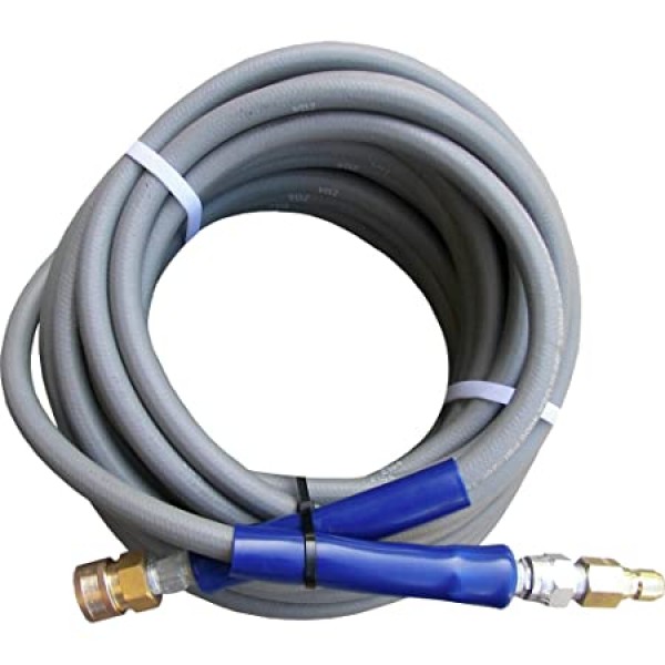 Pressure-Pro AHS280 4000 PSI - 3/8" R1 - 50' Gray Quality Pressure Hose With Quick Connects