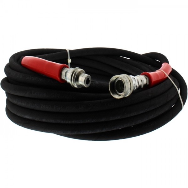 Pressure-Pro AHS330-6K 6000 PSI - 3/8" R2 - 50' Black Quality Pressure Hose With Quick Connects