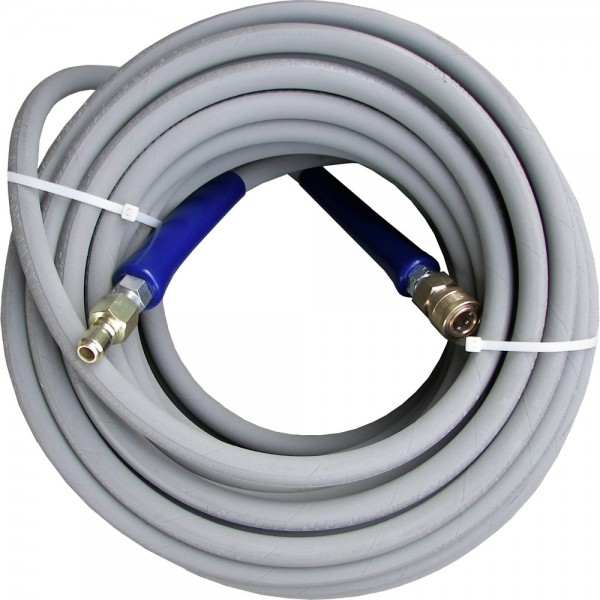 Pressure-Pro AHS385 6000 PSI - 3/8" R2 - 100' Gray Quality Pressure Hose With Quick Connects