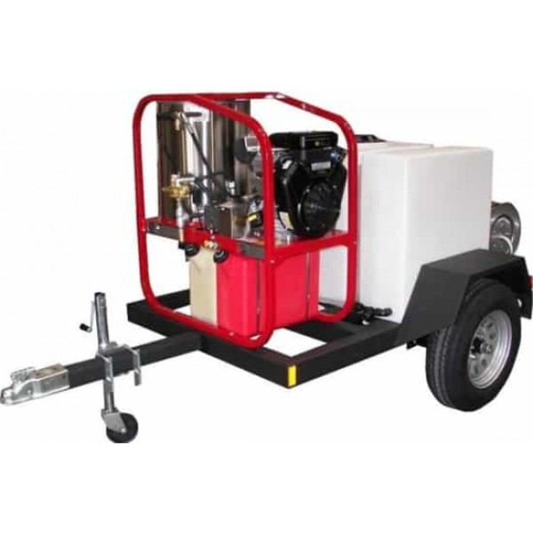 Pressure-Pro T185SKH/SK40005VH 4000 Psi 4.8 Gpm Pressure Washer - 200 G Tank Trailer Package (Gas - Hot Water)