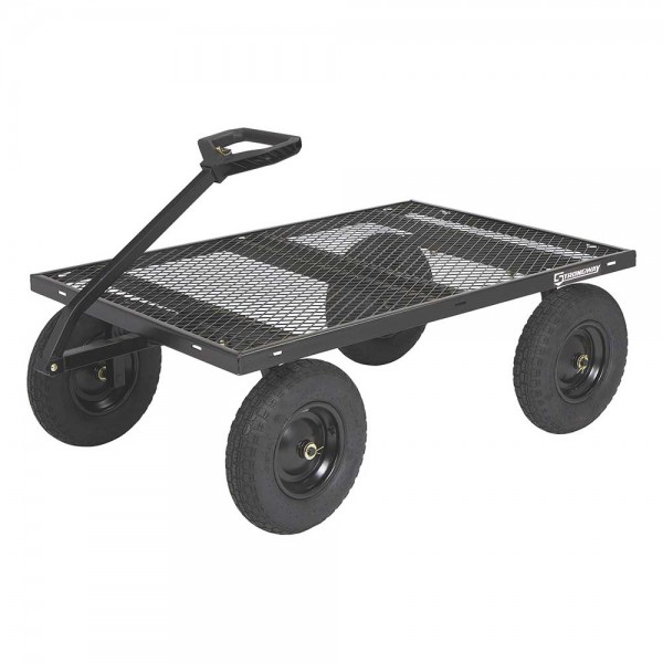 Strongway 107090.STR Steel Cart,1500-Lb. Capacity, 52 In. L x 34.7 In. W x 30.5 In. H|16-In. Pneumatic Tires