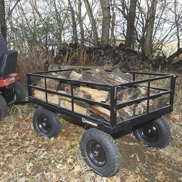 Strongway 107090.STR Steel Cart,1500-Lb. Capacity, 52 In. L x 34.7 In. W x 30.5 In. H|16-In. Pneumatic Tires