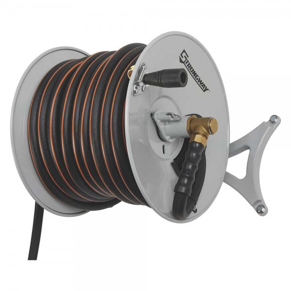 Strongway 109838.STR Wall-Mount Hose Reel, Holds 5/8 In. x 150 Ft