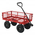 Ironton 111877.IRO Steel Garden Cart, 400-Lb. Capacity, 38 In. L x 18-1/2 In. W x 21 In. H, 10-In. Pneumatic Tires