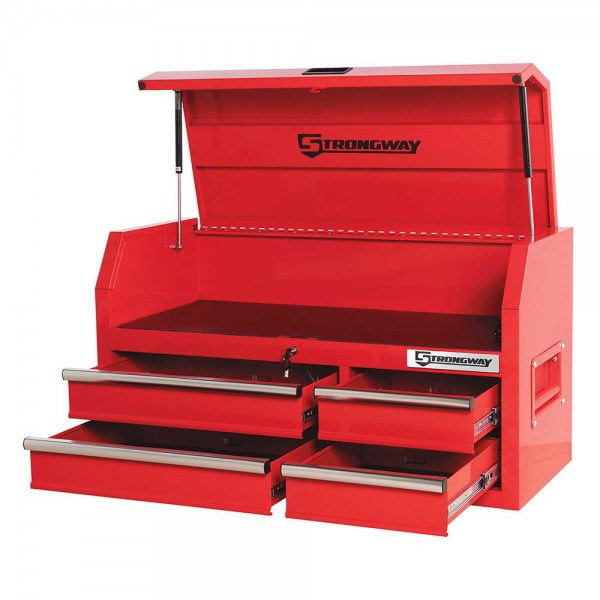 Strongway 112084 42-In. 4-Drawer Top Chest,  Red