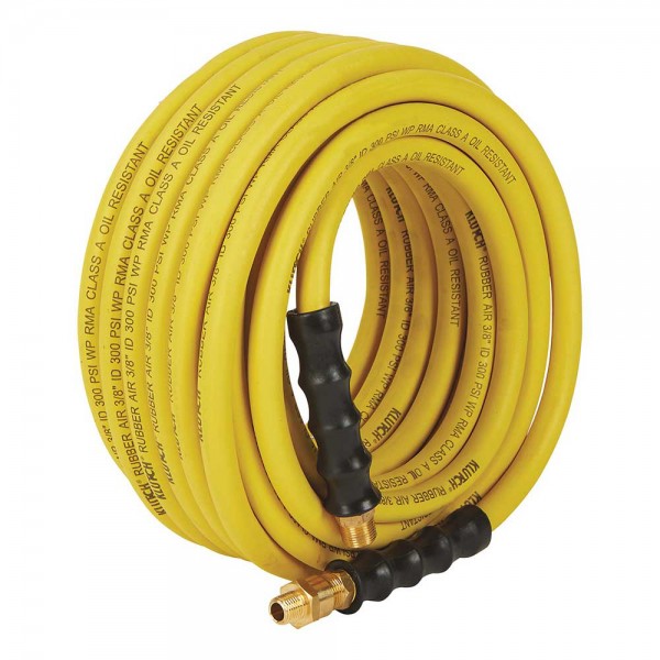 Klutch 113460 Rubber Air Hose 3/8-In. x 50-Ft. 3/8-In. to 1/4-In. Reducer