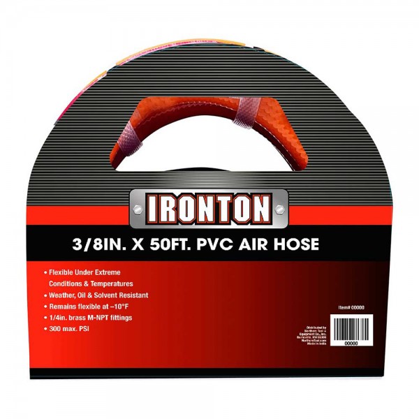 Ironton 113466 PVC Air Hose 3/8-In. x 50-Ft