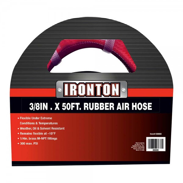 Ironton 113468 Rubber Air Hose 3/8-In. x 50-Ft.