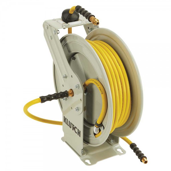 Klutch 113688 Auto-Rewind Dual Arm Air Hose Reel with Hose 3/8-In. x 50-Ft.