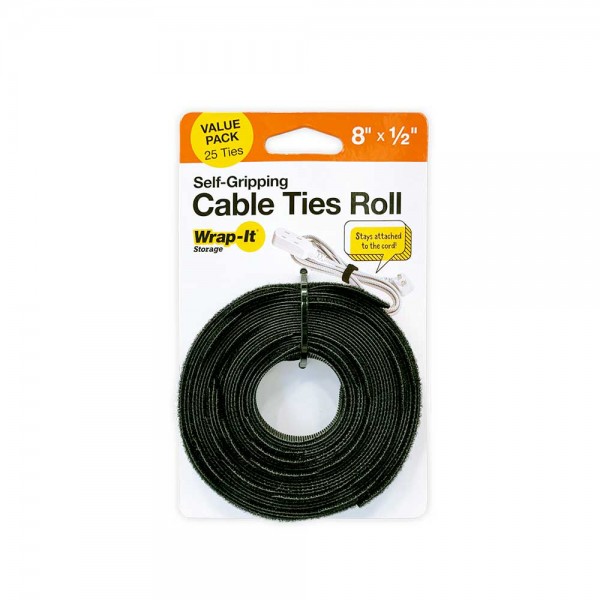 Wrap-It 425-CTR-8BL Cable Ties  8 in. x .5 in. Roll (25-Pack)