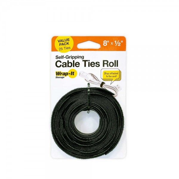 Wrap-It 450-CTR-8BL Wrap-It Cable Ties 8 in. x .5 in. Roll (50-Pack)