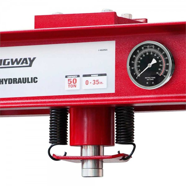Strongway 46264 50-Ton Pneumatic Shop Press with Gauge and Winch