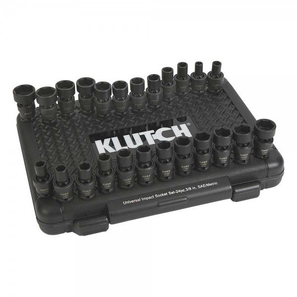 Klutch 54415 Universal Joint Impact Socket Set 3/8-In. SAE & Metric