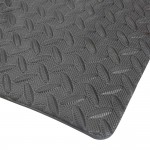 Ironton 62117 Ironton Anti-Fatigue Foam Mat Black 7-11/16 ft. L x 3-13/16 ft. W Diamond Plate Pattern