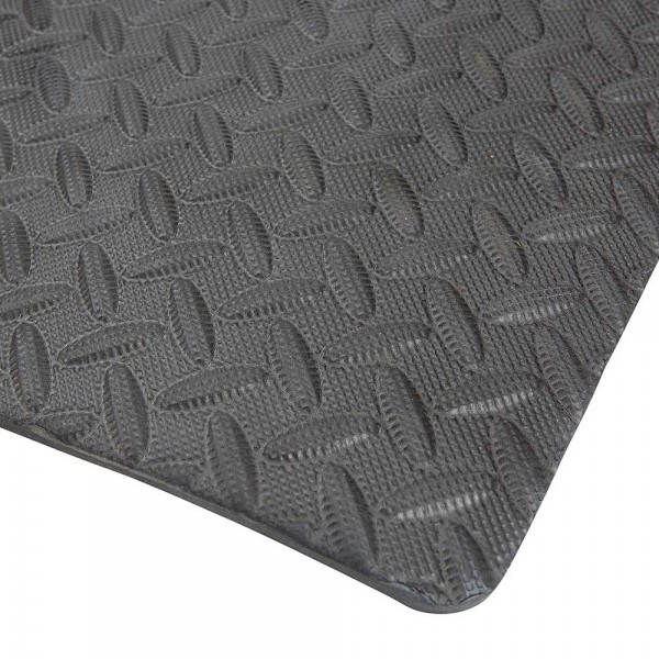 Ironton 62117 Ironton Anti-Fatigue Foam Mat Black 7-11/16 ft. L x 3-13/16 ft. W Diamond Plate Pattern