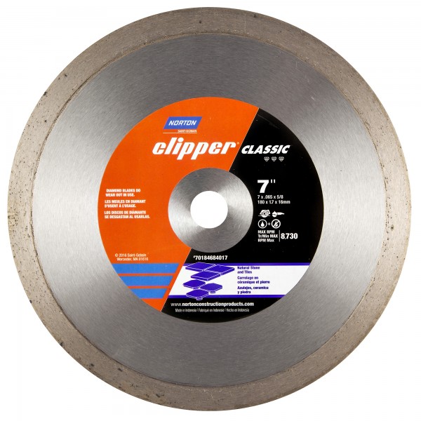 Norton Clipper 7660702784 Diamond Blade, Continuous Rim, Classic 10 x .065 x 5/8