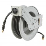 Klutch 73430 Auto-Rewind Air Hose Reel with Rubber Hose 3/8-In. x 50-Ft.