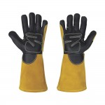 Klutch 96517 Cut-Resistant Goatskin/Cowhide MIG Welding Gloves  Single Pair, Gold/Black, XL
