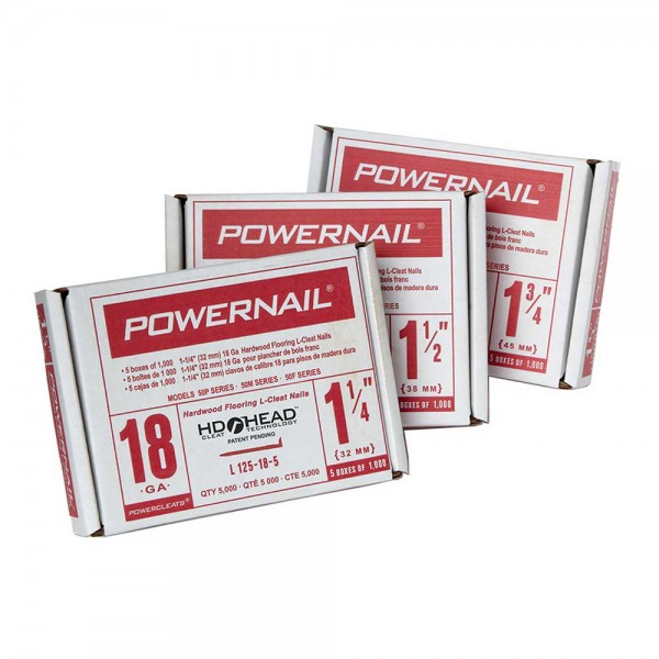 Powernail L175185 1-3/4" 18ga Flooring HD L-Cleats, 5 pk (5000ct)