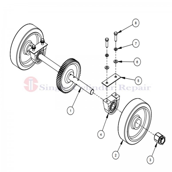 Diamond Products 6012063 Rear Axle Assy. (CC3700) With 68 Tooth Spur Gear, Trantorque Wheels & Axle