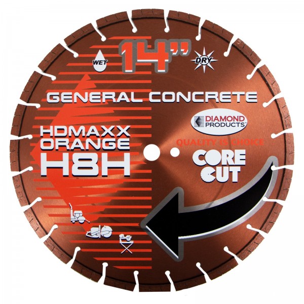 Diamond Products H7H Heavy Duty Orange MAXX High Speed Diamond Blades For Reinforced concrete and hard materials