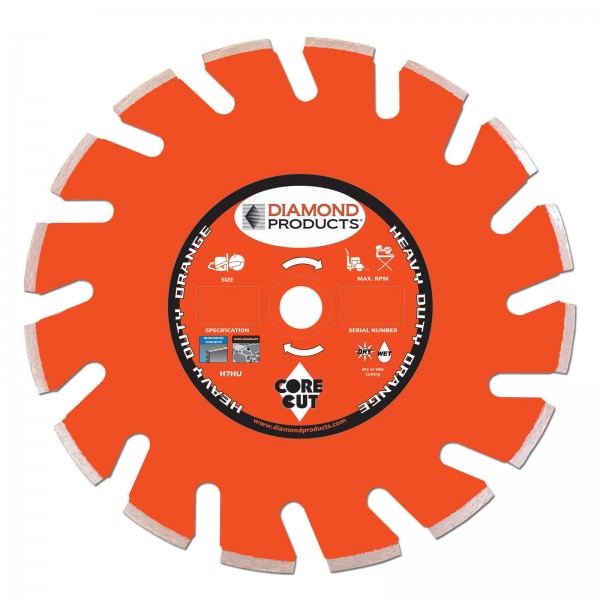 Diamond Products H8HU Heavy Duty Orange Ultimate High Speed Diamond Blades For General Concrete