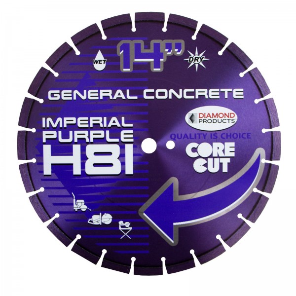 Diamond Products H10I Imperial Purple High Speed Diamond Blades For Asphalt, green concrete, brick and block
