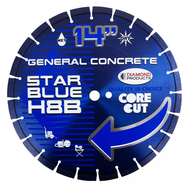 Diamond Products H8B Star Blue High Speed Diamond Blades For General Concrete