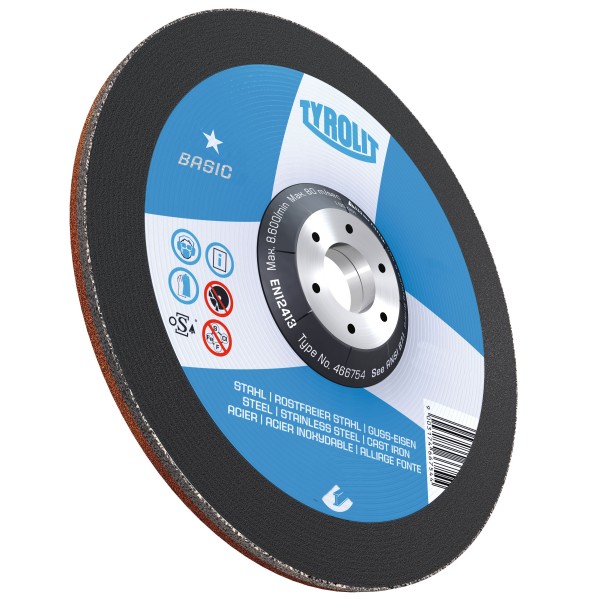 TYROLIT 34301938 5” x 1/8” x 7/8” BASIC Wheel for General Purpose Steel Type 27