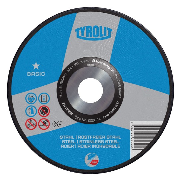 TYROLIT 34162818 4-1/2” x .040 x 7/8” BASIC 2 in1 Wheel for Steel & Stainless Steel Type 1