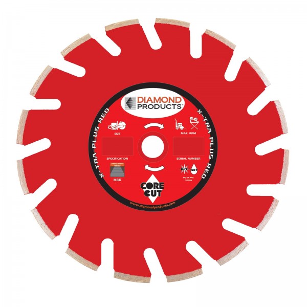 Diamond Products H10XU X-Tra Plus Red Ultimate High Speed Diamond Blades For Asphalt, green concrete, brick and block
