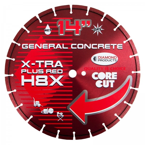 Diamond Products H8X X-tra Plus Red High Speed Diamond Blades For General Concrete