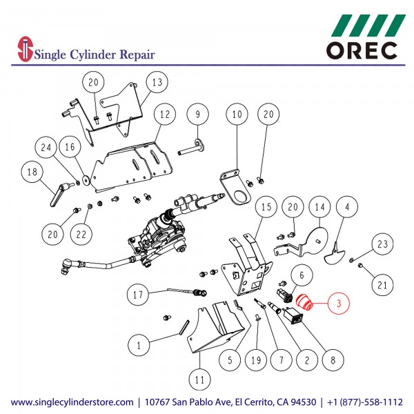Orec 0207-79700 Key Switch (NMA03-A020) 
