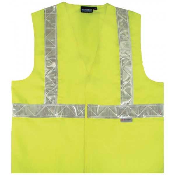 ERB Safety Products 14533 Safety Vest Class II Sold Each 2X Hi Viz Lime 2" High Gloss Trim