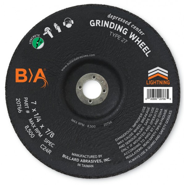 Bullard Abrasives 20766 Wheel 7X1/4X7/8 Masonry Box/25